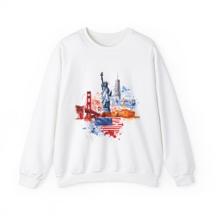 USA flag Art Unisex Heavy Blend™ Crewneck Sweatshirt