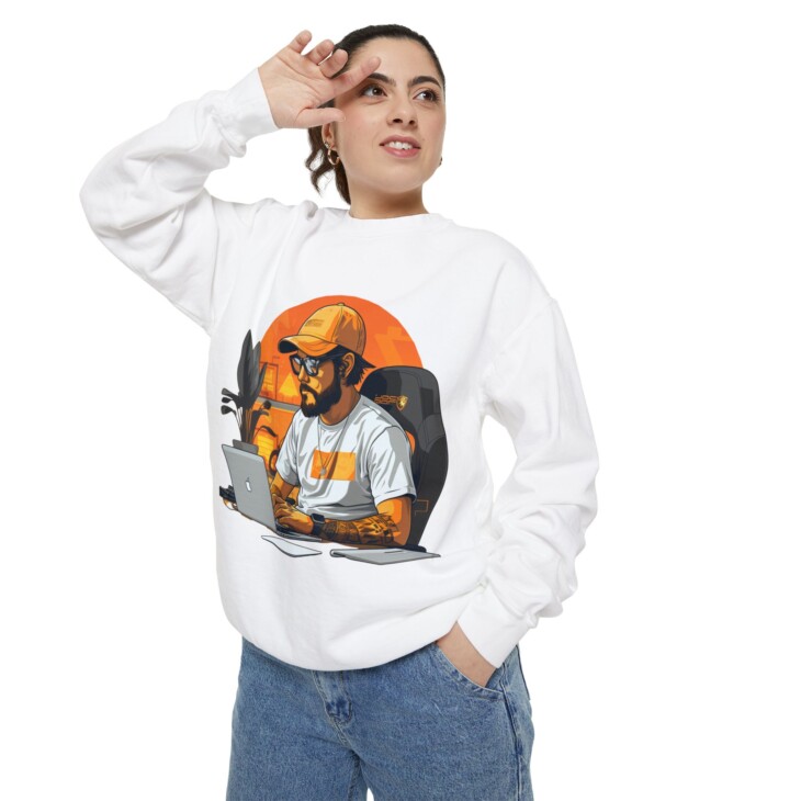 Hacker Illustration Unisex Garment-Dyed Sweatshirt - Image 8