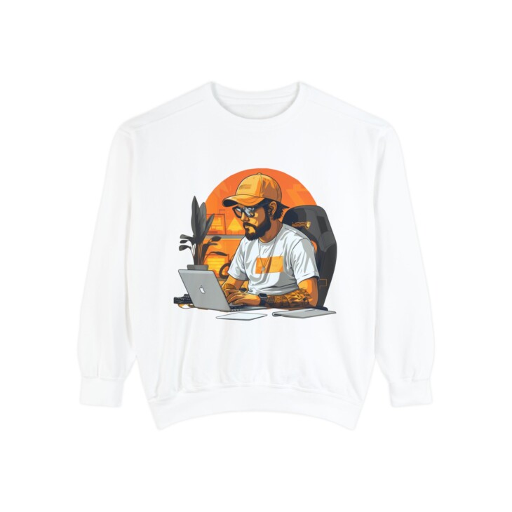 Hacker Illustration Unisex Garment-Dyed Sweatshirt - Image 2