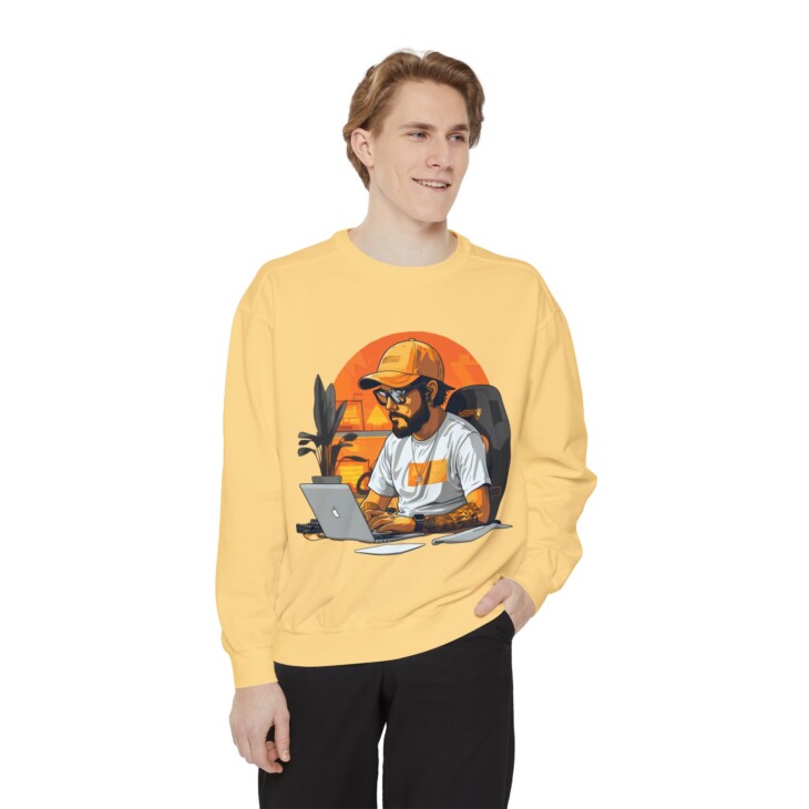 Hacker Illustration Unisex Garment-Dyed Sweatshirt - Image 12