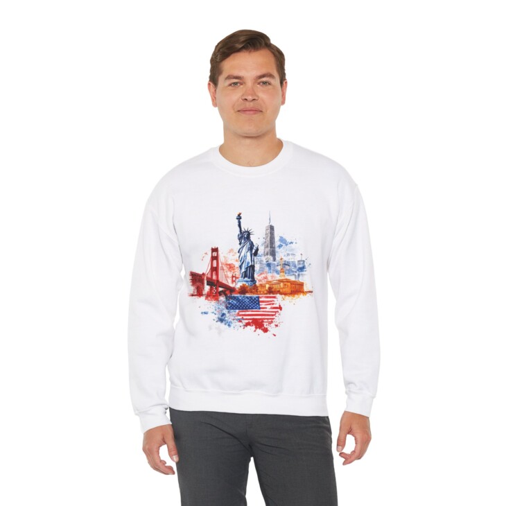 USA flag Art Unisex Heavy Blend™ Crewneck Sweatshirt - Image 6