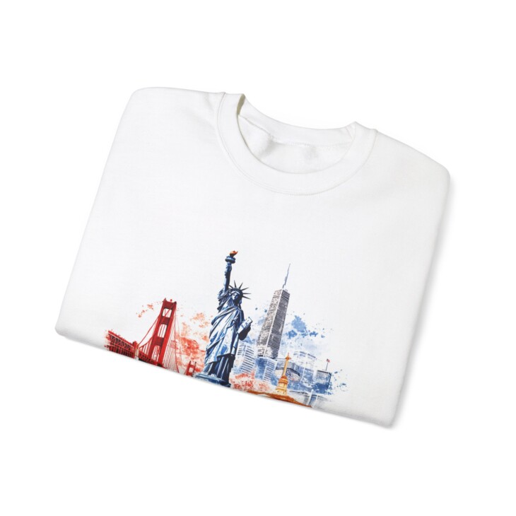 USA flag Art Unisex Heavy Blend™ Crewneck Sweatshirt - Image 3