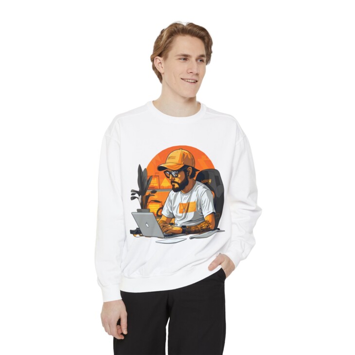 Hacker Illustration Unisex Garment-Dyed Sweatshirt - Image 4